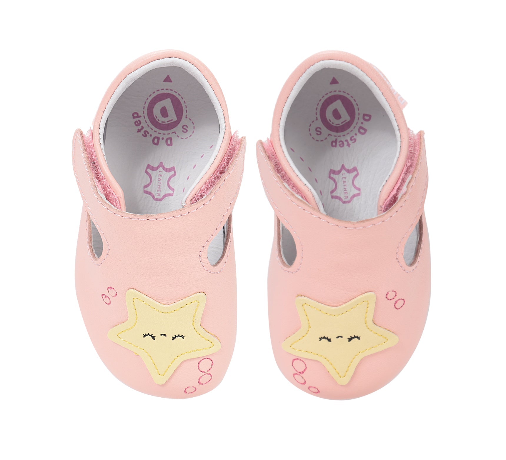 Leather Slippers for Prewalkers Star - MyMara