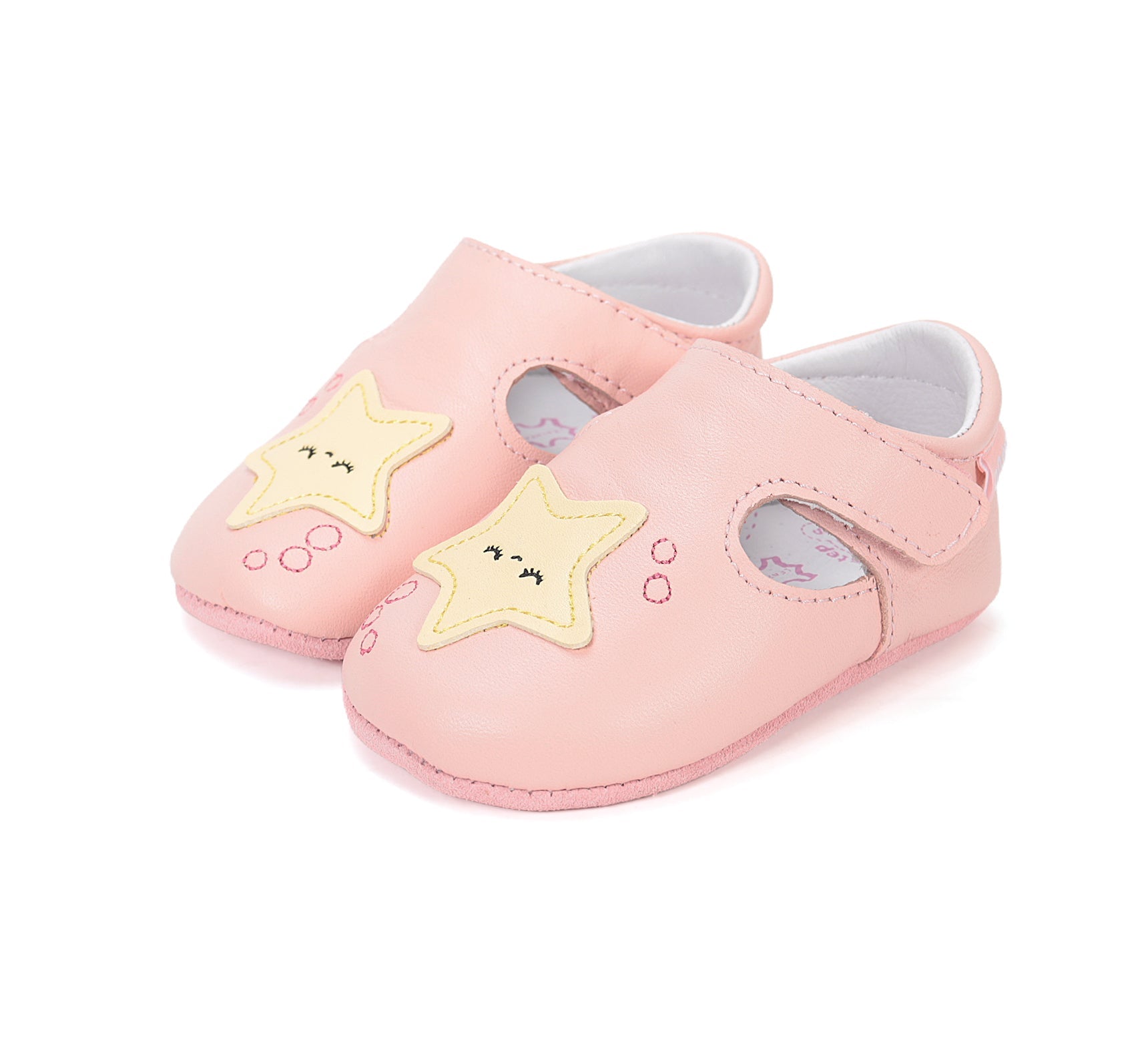 Leather Slippers for Prewalkers Star - MyMara