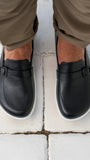 Moccasins Amadeus - Men's Leather Moccasins with Metal Buckle - MyMara