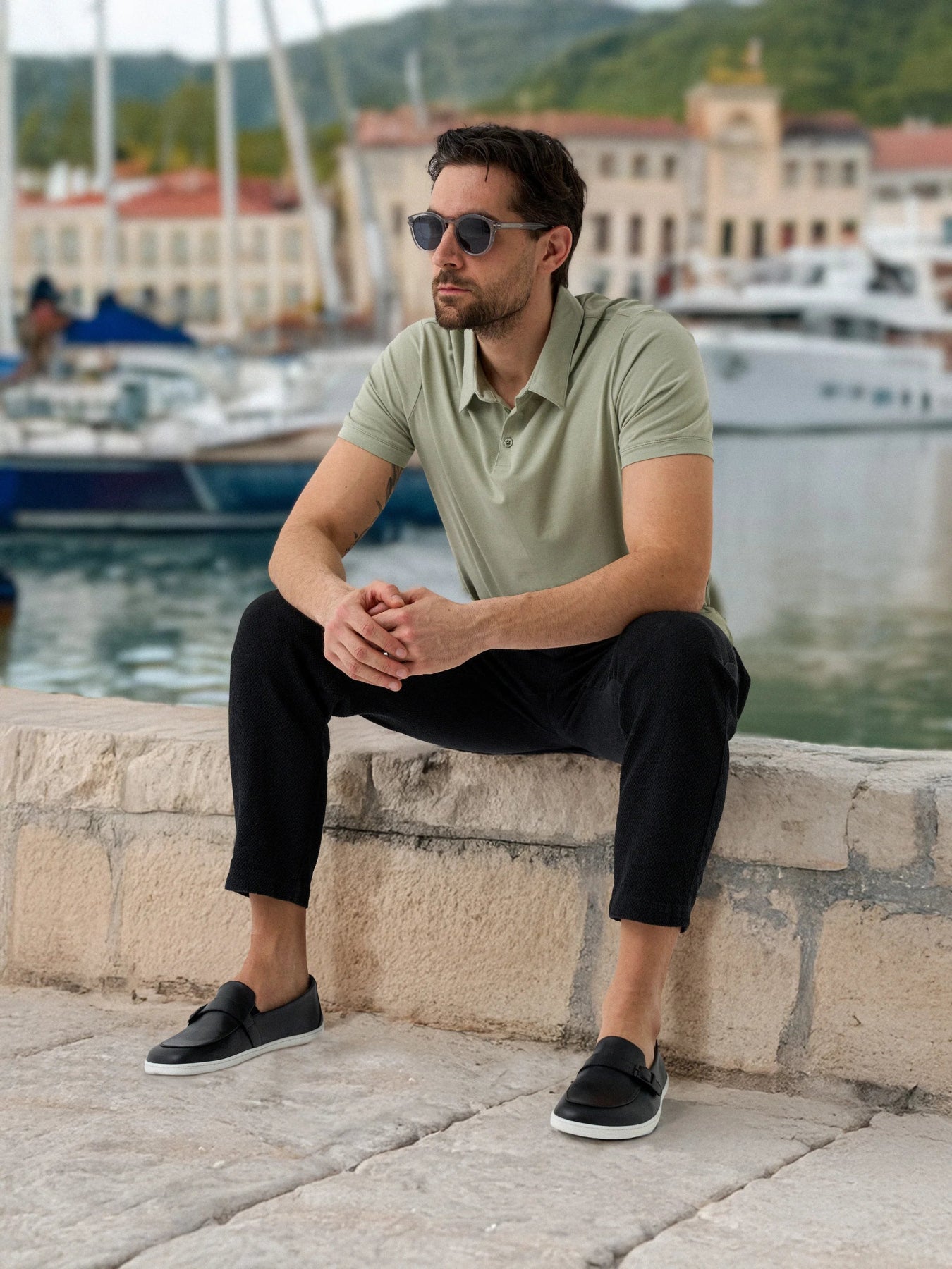 Moccasins Amadeus - Men's Leather Moccasins with Metal Buckle - MyMara