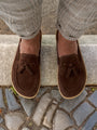 Moccasins Portsiders - Elegant Leather Loafers with Tassels - MyMara
