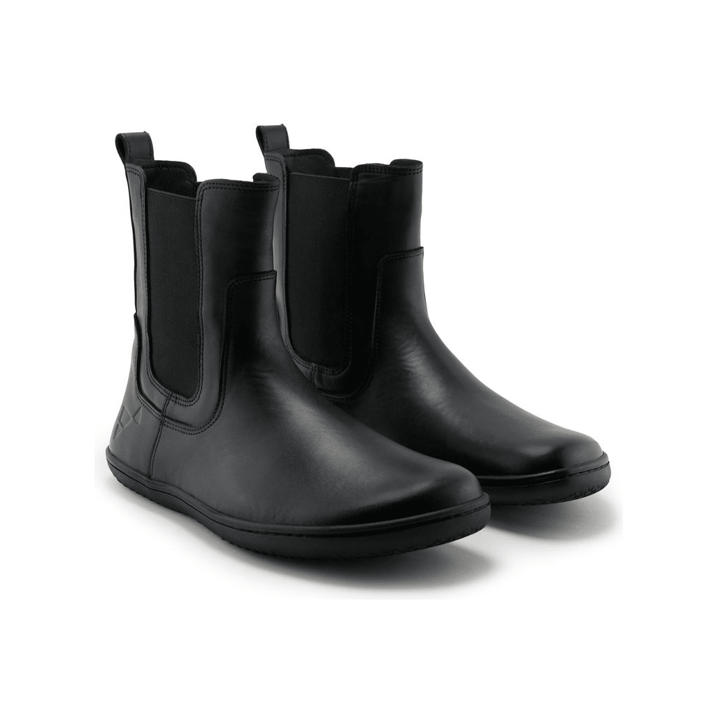 Orion Black Smooth Women's Barefoot Chelsea Boots - MyMara